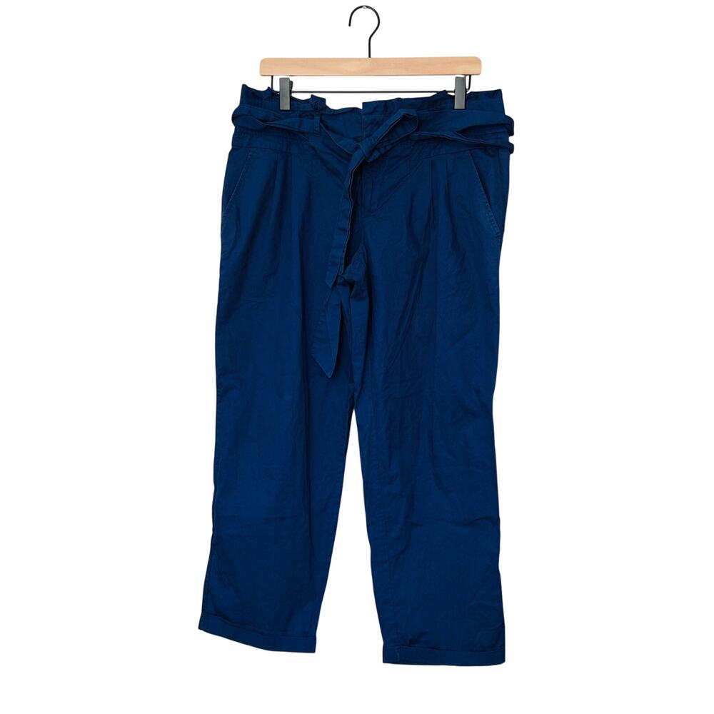 Paperbag Waist Crop Pants Cartonnier Anthropologie Blue‎ 10